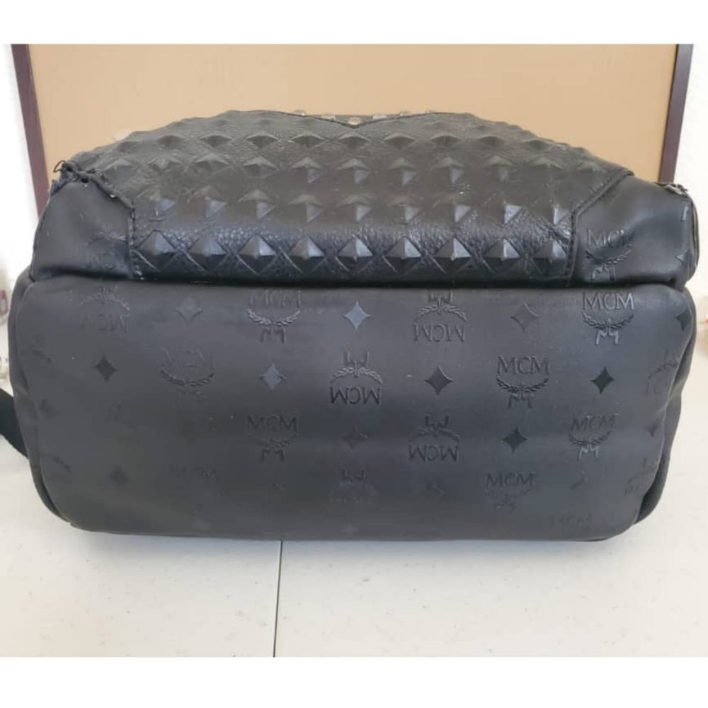 Authentic MCM Black Matte Backpack - Picture 7 of 12